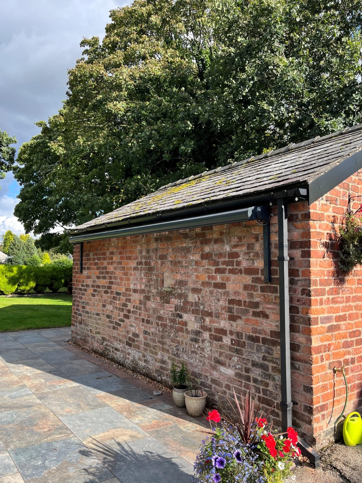 Awnings on side of house