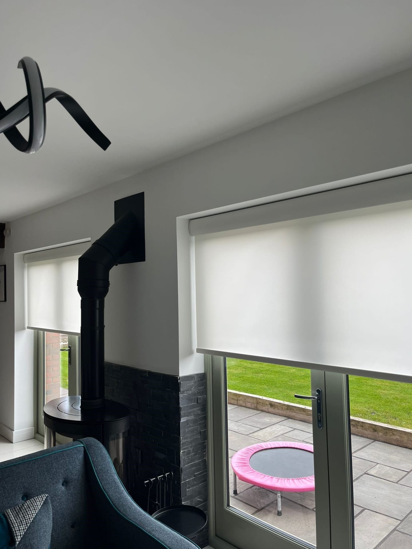Roller blinds for patio doors