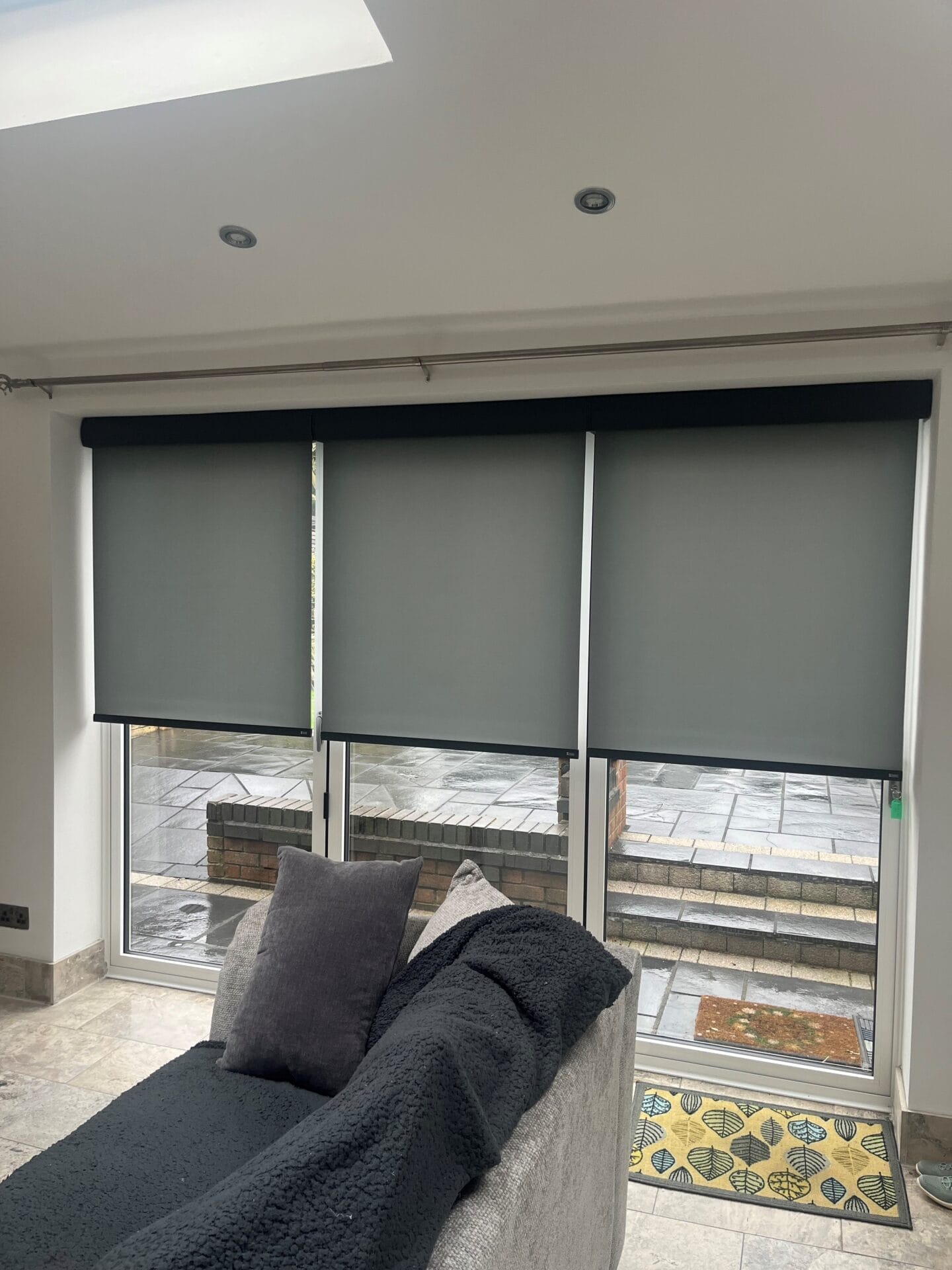 Motorised Roller blinds on patio doors